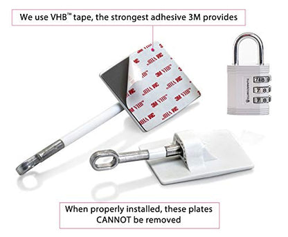 Refrigerator Lock (White with Silver Combination Padlock) - color: 1-Pack, White with Silver Combination Padlock