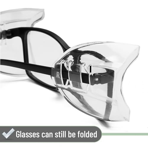 UNCO- Safety Side Shields for Glasses, 2/4/6/10/12/16/20/24/30/32 pcs, Safety Glasses Side Shields for Eyeglasses - style: 6 Pcs