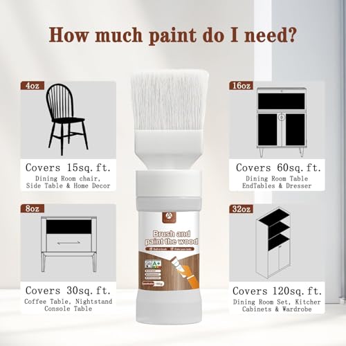 6.35 Fl Oz White Touch Up Paint, White Paint for wood, Doors, Cabinets, Furniture & Metal Surfaces, Quick-Drying Formula, Easy Application - color: white