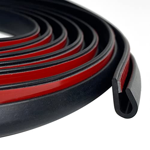 Rubber Edge Trim Black, U Channel Rubber Seal Strip with Self-Adhesive Tape, Metal Edge Protector Fit for 0.15", 10Ft (118in) - color: Black, size: 10feet