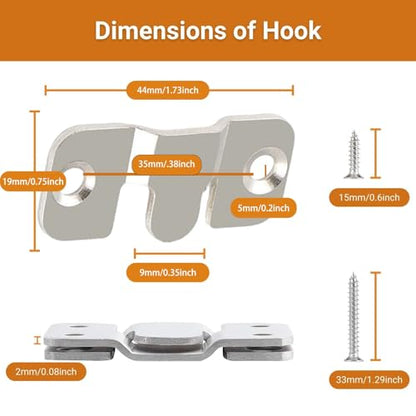 16Pcs Stainless Steel Interlock Hanging Buckle, Flush Concealed Mount Brackets Z Clip for Picture Display Art Gallery (S2, Iron) - color: Iron, size: Small With Screws