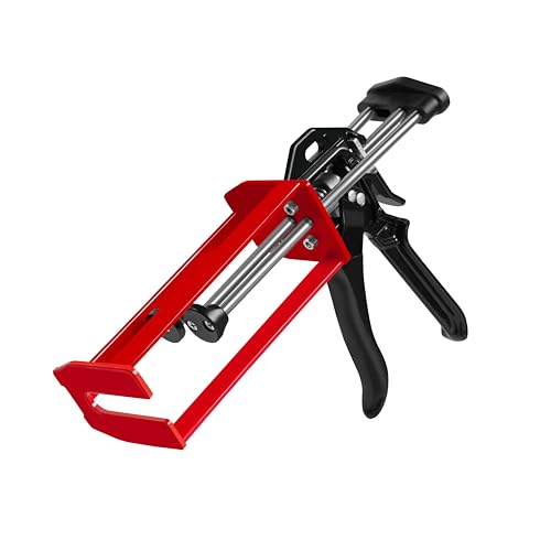 Epoxy Gun Dual Component 200ml – Manual 1:1 & 2:1 Ratio Adhesive Applicator for Epoxy, Urethane, Acrylic,High-Thrust 2-Part Adhesive Gun for Panel Bonding, Structural & Plastic Repair,Red - size: 200 Ml/215 Ml (1:1, 2:1)