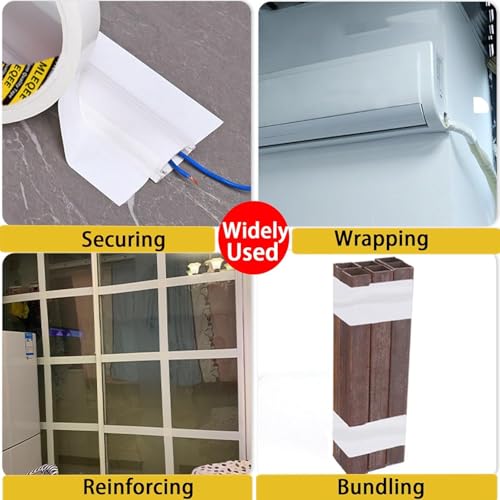 2Pack Duct Tape Heavy Duty Single Sided, Strong Adhesive High Strength, Waterproof Mesh Tape for Indoor Outdoor Repairing Sealing Bonding, Easy Use Hand Tearable, 3.15 Inch x 33 Feet, White - size: 2 Pack x 3.15″ x 33 FT