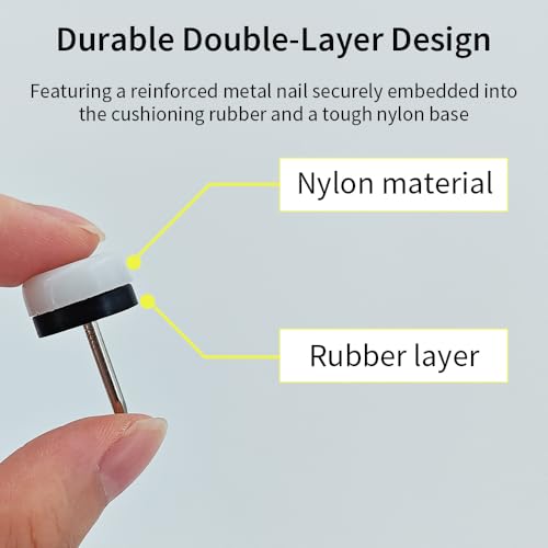20pcs Nail on Furniture Glides 0.71 Inch (18mm) Diameter Double Thick Nylon White Chair Leg Floor Protectors Furniture Sliders Pads Table Foot Gliders for Hardwood Carpet and Tile Floors - size: 0.71 Inch (18mm)-White-20P