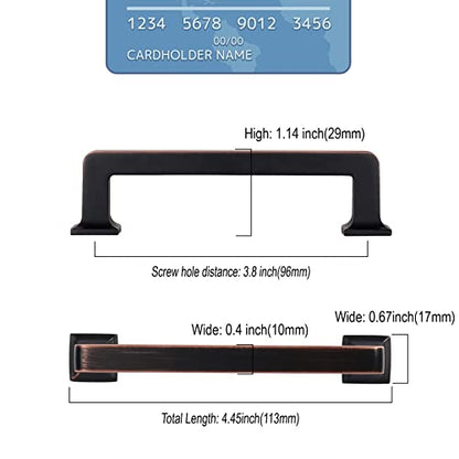 9BUILD 6 Pack 3.75 Inch Kitchen Cabinet Handles - Oil Rubbed Bronze Pulls Hardware for Cabinets and Cupboards - color: Oil Rubbed Bronze, size: 3.75"/96MM Hole Center, style: 6 Pack