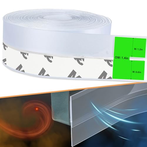 Weather Stripping Door Seal – 33ft Flexible Silicone, Strong Adhesive, Seals Medium Gaps for Winter Cold Draft Protection and Energy Efficiency - color: Transparent, size: 1.4 in-33ft