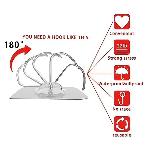 Latoxcaa Heavy Duty Adhesive Wall Hooks - Strong & Transparent, Hold up to 22lb, Waterproof & Reusable, Ideal for Kitchen, Bathroom, and Office (30 Pack) - size: 30 Medium Hooks