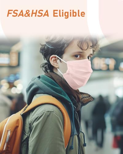 Face Masks Disposable 100 Pack, 4 Ply ASTM Level 3 Medical Grade, Breathable for Adult Outdoor Protection, Individually Wrapped for Home, School & Office, Glowing Dawn - color: Glowing Dawn