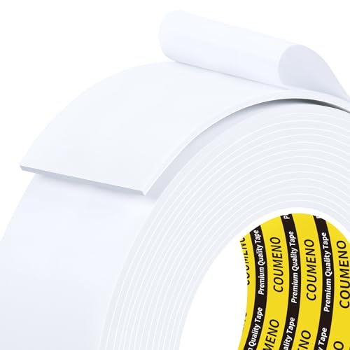 Single-Sided Adhesive EVA Foam Tape 1.8in x 9.84FT,White Foam Weather Stripping,Door Seal & Window Insulation Tape,Waterproof Sound Proof Seal Strip for Doors,Windows,Garage Door/Gap Sealing - color: White, size: 1.8in x 9.84FT,