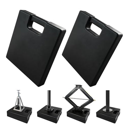 ROBLOCK 2-Pack Rubber RV Jack Pads with Handle Stop Sinking & Slipping, Weather-Resistant RV Stabilizer Jack Pads for Camper Trailer on Uneven Ground Gravel Asphalt Dirt Grass 13.7" x 11.8" x 1.8" - size: Rubber 13.7"*11.8"