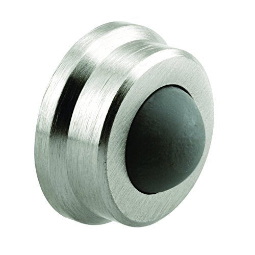 Prime-Line J 4647 1 In., Cast Brass, Brushed Chrome, Wall Stop with Convex Bumper (Single Pack) - color: Brushed Chrome