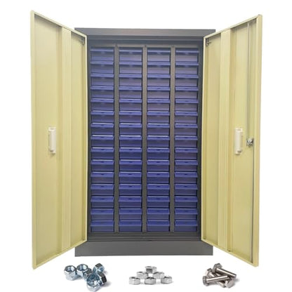 Hardware Organizer 60 Small Drawers Part Cabinet with Door Storage Cabinet Parts Storage Box Mid Tool Chest for Parts