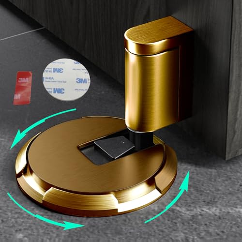HOOFUS No Magnetic Mechanical Floor Door Stopper,Adjustable Door Holder, with Heightening pad for Door Gaps up to 1.2 Inch in Height,Nail Free or Screws (Matte Brown Bronze, 1 Pack) - color: Matte Brown Bronze, size: 1 Pack
