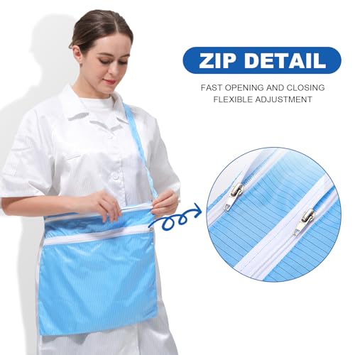 13 x 14 Inch Anti-static Cleanroom Crossbody Tool Bag,Storage Bag for Work & Travel（Blue） - color: Blue