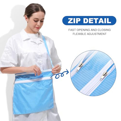 13 x 14 Inch Anti-static Cleanroom Crossbody Tool Bag,Storage Bag for Work & Travel（Blue） - color: Blue