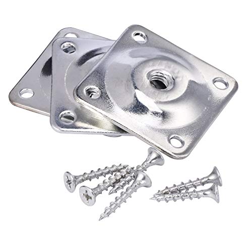 4PCS Leg Mounting Plates with Screws for Sofa Couches Tables Furniture Legs Brackets Hardware Attachment Plates Brackets M8 T-Plates