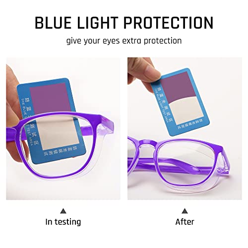 Stylish Safety Glasses, Clear Anti-Fog Anti-Scratch Protective Glasses For Men And Women - color: Violet Colour+lemon Yellow（2 Pack）