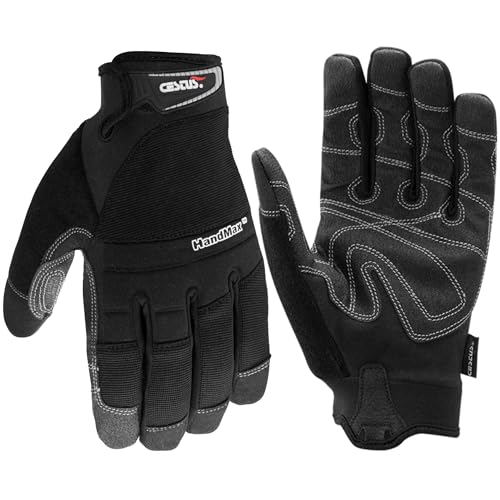 Cestus 6061, Black Work Gloves, Coarse Grit Palm (1,3,10,50 Pairs) - size: XX-Large