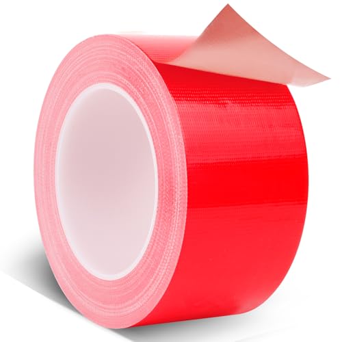 Red Duct Tape Heavy Duty, 1.88 Inch x 35 Yard Waterproof Strong Adhesive Duct Tape for Indoor Outdoor Repairs Tear by Hand, 1 Roll - color: Red