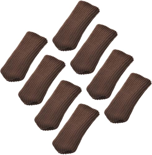 Knitted Furniture Leg Socks, 8 Pcs Chair Leg Floor Protectors Chair Leg Floor Protectors (Coffee, 8 Pcs) - color: Coffee