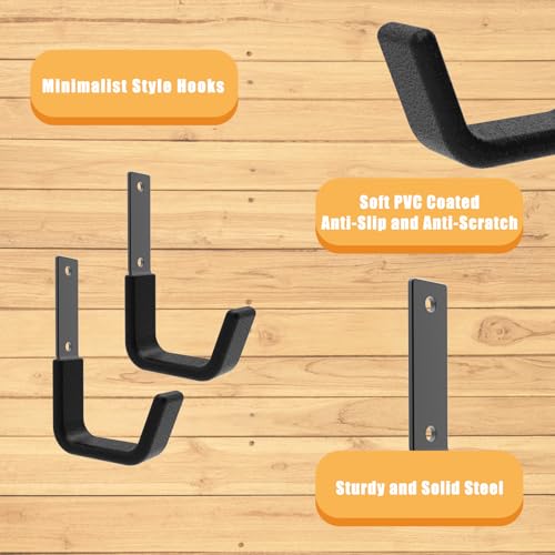 Heavy Duty Utility Hooks - Wall Mount, Hose Holder, Bike & Ladder Hooks, Chainsaw & Leaf Blower Hanger - 8 Small - size: 8 S
