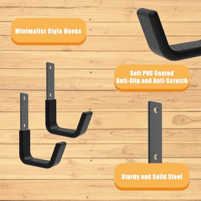 Heavy Duty Utility Hooks - Wall Mount, Hose Holder, Bike & Ladder Hooks, Chainsaw & Leaf Blower Hanger - 8 Small - size: 8 S