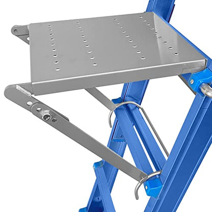 Ladder Platform Accessory - Work Tray for Tools, 400 lbs Capacity, Heavy Duty Ladder Accessory Universal Fit for Most Ladders (Silver)