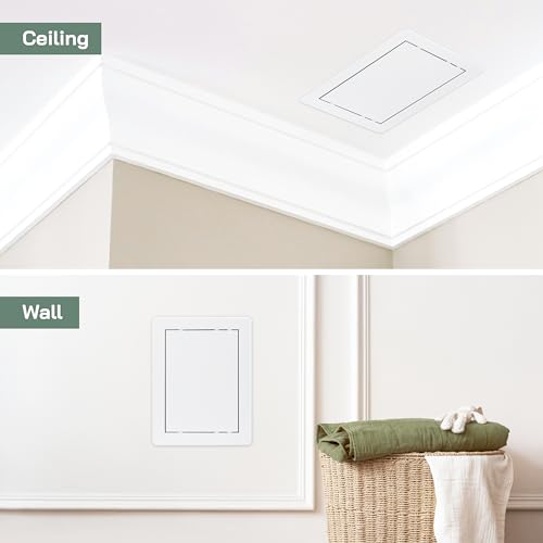 Vent Systems White ABS Plastic Access Panel 6 x 8 Inch (Cut-Out) - Access Door for Drywall, Wall, Ceiling - Electrical, Plumbing Service Wall Hole Cover - Inspection Door - 6.6 x 8.6 Inch (Outer) - size: 6 X 8 Inch / 150 X 200 Mm