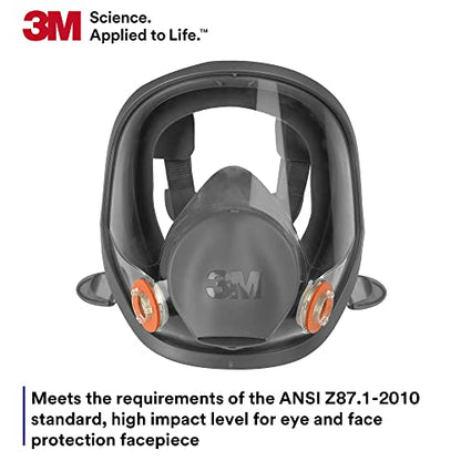 3M Full Facepiece Reusable Respirator 6700, NIOSH, Large Lens, ANSI High Impace Eye Protection, Silicone Face Seal, Four-Point Harness, Comfortable Fit, Painting, Dust, Chemicals, Small - style: Small