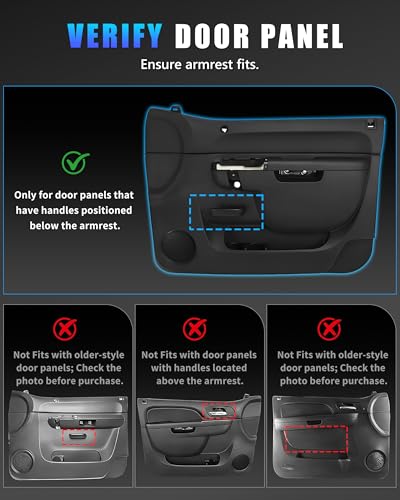 22818470 Front Right Passenger Side Armrest Repair Kit Fit for Chevy Silverado/GMC Sierra 1500 2500HD 3500HD 2010–2014 - color: Black/Ebony, size: Passenger Side