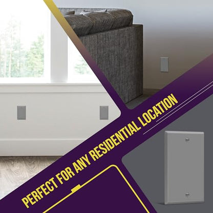 ENERLITES 8801-GR Blank Cover Wall Plate, Size 1-Gang 4.50" x 2.76", Polycarbonate Thermoplastic, 8801-GY, Gray, Screw - color: Gray, size: With Screws