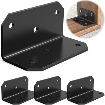 2x4 Galvanized Corner Brace, 90 Degree Angle Iron Brackets with Holes,Heavy Duty L Bracket for Wood Fence , Angle Brackets for Shelves , Raised Garden Bed Steel Corner Brackets (4pcs) - size: 2x4 inch ( 4 Pack )