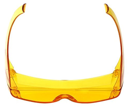 Calabria 3000 Fitover Safety Glasses with Uni-Lens – [Yellow] Wrap Around Eye Protection | Anti-Fog Scratch Resistant | Protective Eyewear - color: Yellow