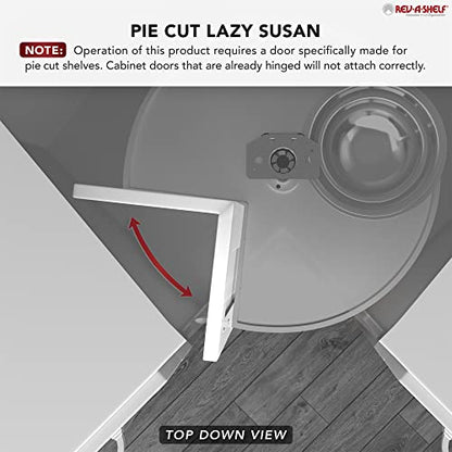 Rev-A-Shelf 24" Pie-Cut Dual Tier Lazy Susan Organizer for Corner Base Kitchen Cabinets, Plastic Home Rotating Storage Shelves, White, 2942-24-11-1 - size: 24 in