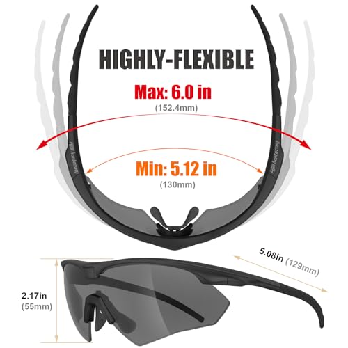 HTS HUNTERSKY S53 anti fog Tactical Shooting Range Safety Glasses Ballistic eye protection Hunting Airsoft Riding Pickleball - color: S53 Black / Smoke