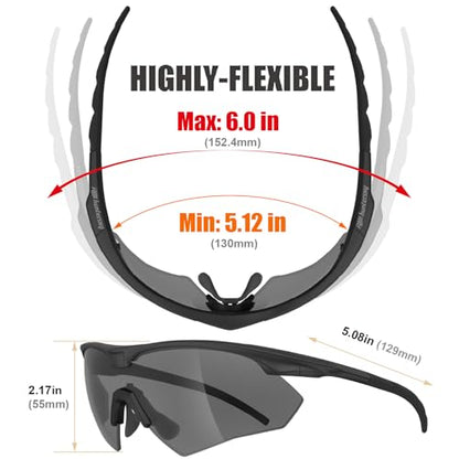 HTS HUNTERSKY S53 anti fog Tactical Shooting Range Safety Glasses Ballistic eye protection Hunting Airsoft Riding Pickleball - color: S53 Black / Smoke