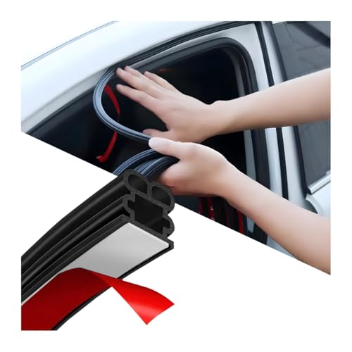 Car Door Seal Strip, 26.25ft Rubber Double Layer Self Adhesive Automotive Weather Stripping for Windows Hood Trunk, Soundproofing Vehicle Sealing Strip Accessories, Universal Fit - size: 26.25FT
