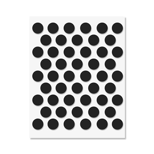 Black Self-Adhesive Screw Hole Stickers - 50 pcs. 0.55 inch / 14 mm Peel Stick Dust Proof Tape, Water Resistance PVC Caps for Wood Cabinets, Furniture, Drawer, Wardrobe, Kitchen, Table - color: Black, size: 0.55 inch - 14 mm