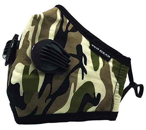 ECO-GEAR Anti Pollution Face Mask Particulate Respirator | Washable 2 Filters - color: Camouflage