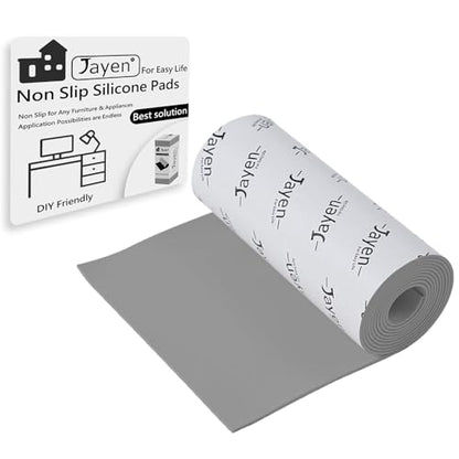Non Slip Self Adhesive Silicone Cuttable Furniture Pads - 5x40 inch Versatile Non-Slip Silicone Pads for Variety of Objects, Appliances and Furniture - color: 5x40 Grey