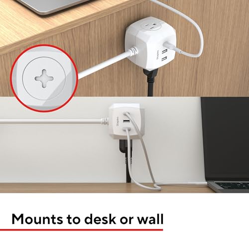 Staples TECH 3‑Outlet Extension Cord – 5 ft. 14‑AWG Indoor Power Cable for Home, Office & Workspace, White