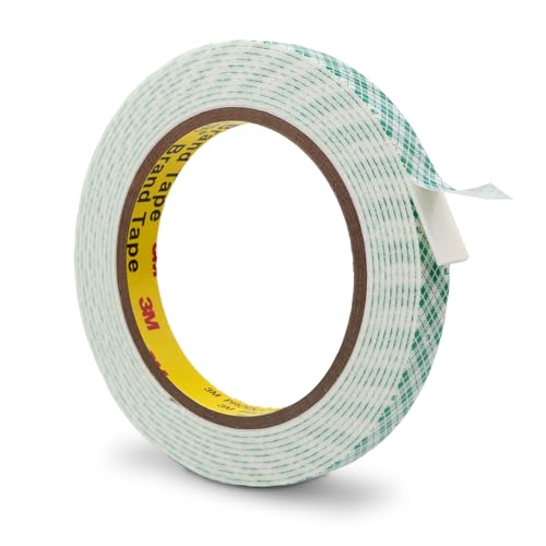 3M Double Sided Foam Tape 0.5" x 10Ft, Double Coated Urethane Foam Tape Adhesion Polyurethane for Bonding Attaching Mounting Interior Signage Nameplates DIY Card, 1 Pack, White - size: 0.5" x 10Ft
