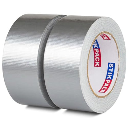 2 Pack Duct Tape Heavy Duty, Silver Tape 2 Inches x 30 Yards, 8.27 mil, Strong Industrial Strength, Flexible, No Residue, Waterproof and Tear by Hand, Multi-Use for Indoor & Outdoor Repairs - color: Silver