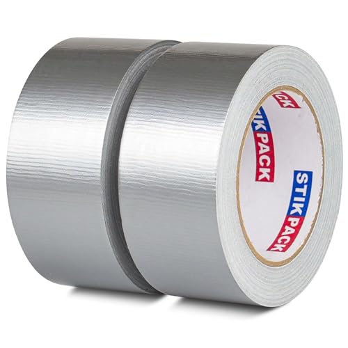 2 Pack Duct Tape Heavy Duty, Silver Tape 2 Inches x 30 Yards, 8.27 mil, Strong Industrial Strength, Flexible, No Residue, Waterproof and Tear by Hand, Multi-Use for Indoor & Outdoor Repairs - color: Silver