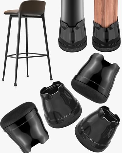 24-Pack Silicone Chair Leg Floor Protectors for Hardwood Floors -Felt Furniture Pads, Rubber Chair Leg Covers/Caps - Noise Reducing & Scratch-Proof - Round XS (Fits 9/16"-13/16" / 15-20mm), Black - color: Black, size: Round XS (Fit 15–20mm)