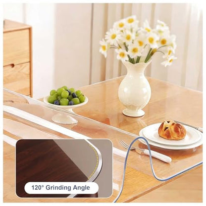 1.5mm Thick Clear Plastic 48"x112" Desk Cover, Anti-Scratch Mat for US Wooden Furniture, Camping Grounds & Garage Workbenches