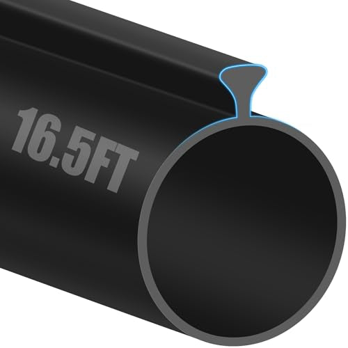 16.5FT Garage Door Seals Bottom Rubber, 0.2" Triangle Weather Stripping Seals for Single Track Weatherproofing Threshold Replacement Strip Fits 16.5FT Wide or Smaller Doors, Black - color: Black-0.2" Small Triangle, size: 16.5 Feet