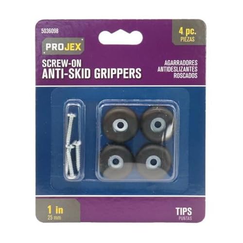 Projex Plastic Heavy Duty Anti-Skid Pad Black Round 1 in. W 4 pk