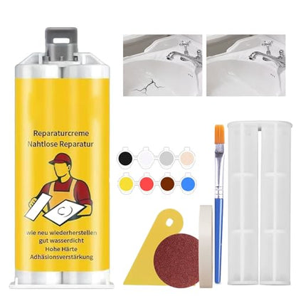 Tile and Granite Repair Kit, 2026 Upgraded Porcelain Tile Stone Crack Repair Kit (Color Match), Ceramic, Granite and Marble Repair Professional Kit for Kitchen Bathroom Balcony
