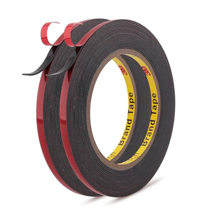 Automotive Acrylic Plus Attachment Tape 0.24" x 18Ft Made of 3M Pack of 2 Double Sided Tape PT1100 Heavy Duty for Moldings Claddings Panels Pads and Other Car Automotive Applications - size: 0.24" X 18ft